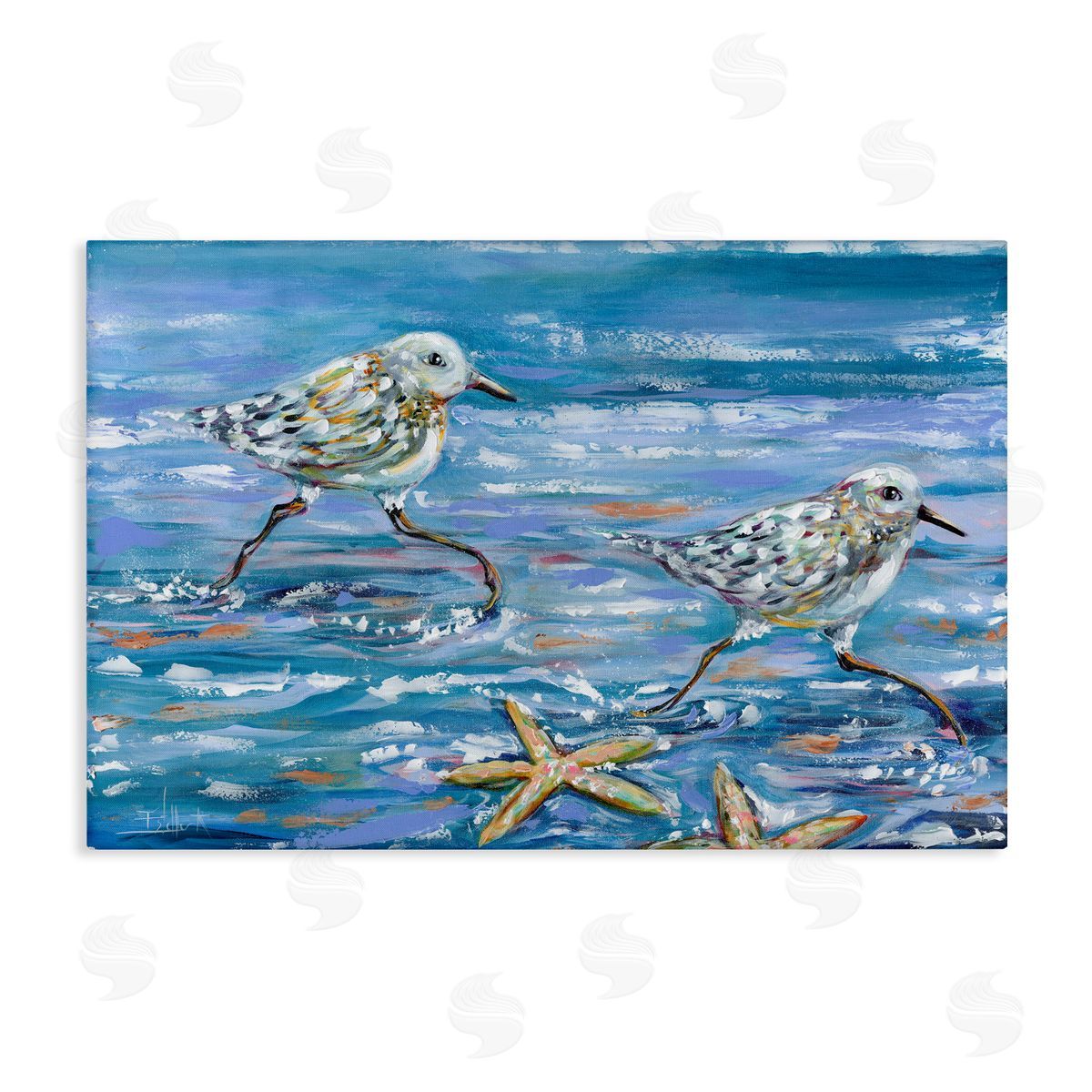 Running Sea Sandpipers Canvas Wall Art, Home Decor by Estelle Grengs