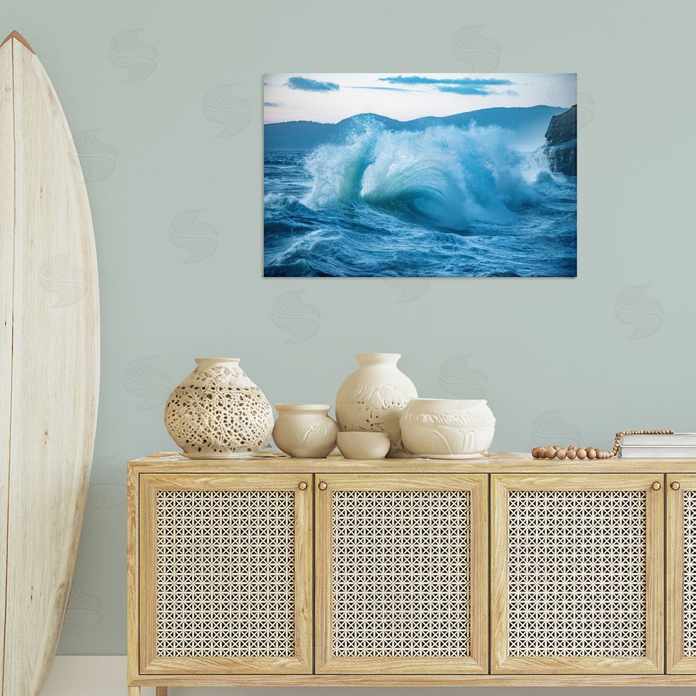 GS Photo Rolling Tsunami Wave Canvas Wall Art Print in Room
