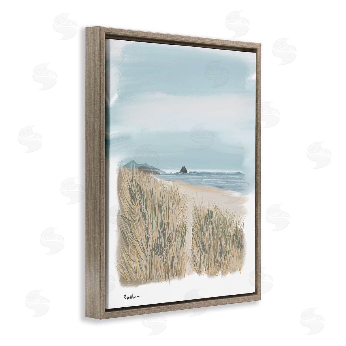 Jan Weiss Path To Calm Beach Brown Floating Frame Canvas Wall Art Print