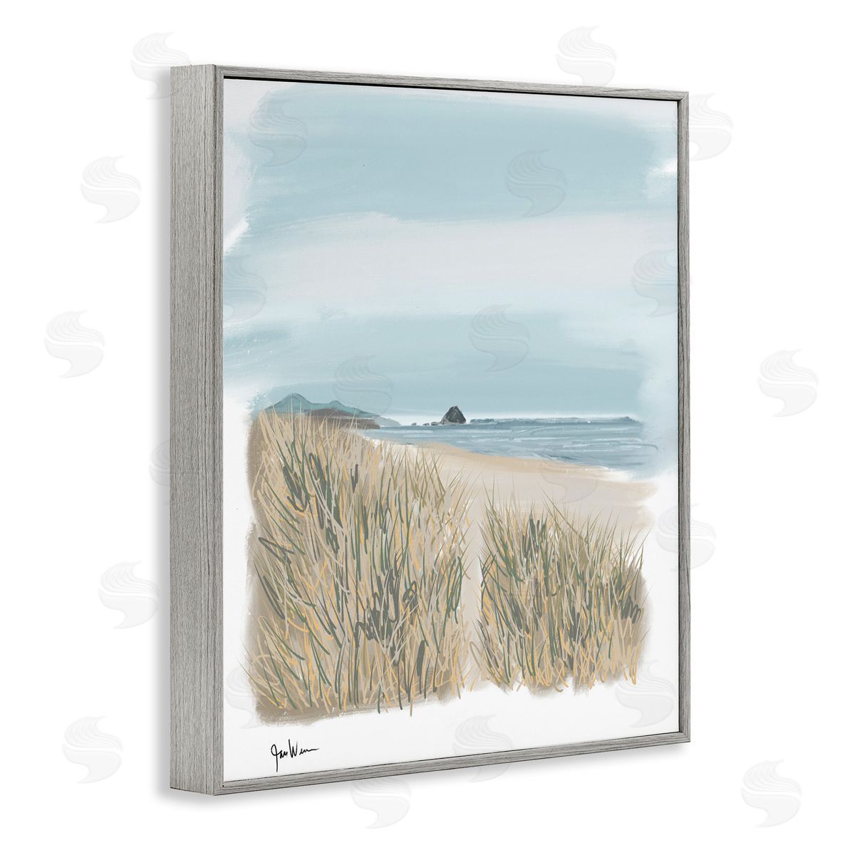 Jan Weiss Path To Calm Beach Gray Framed Giclee Wall Art Print