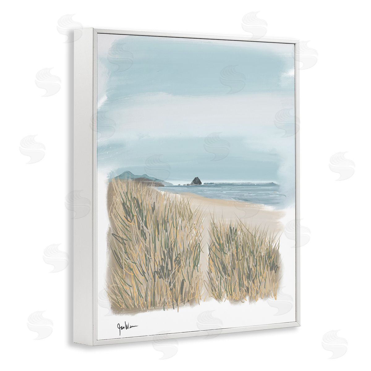 Jan Weiss Path To Calm Beach White Framed Giclee Wall Art Print