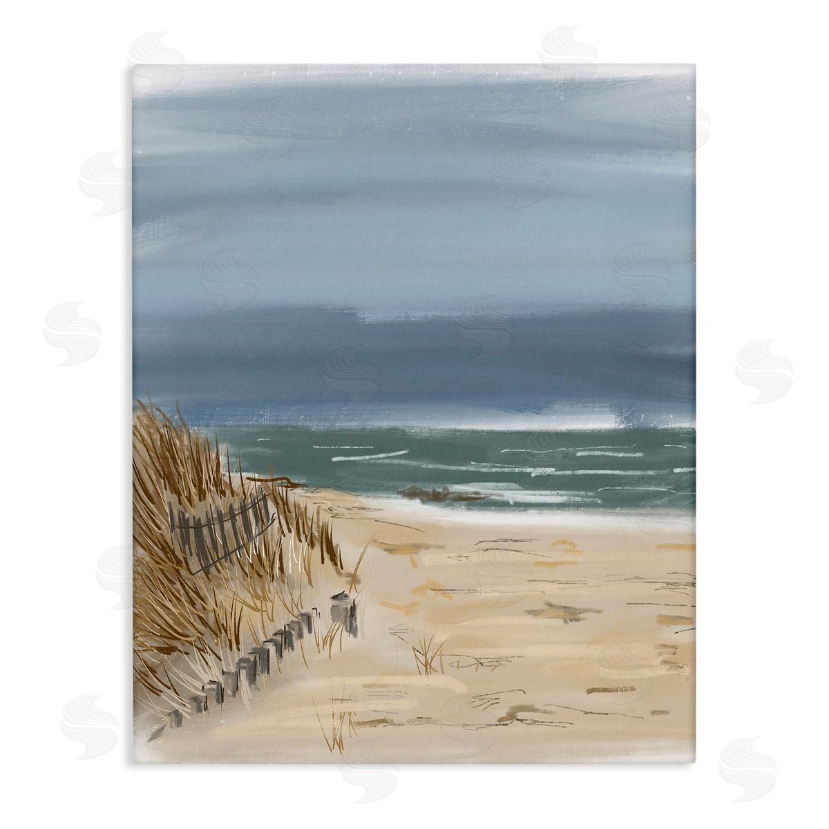 Serene Beach Fence Canvas Wall Art, Home Decor by Jan Weiss