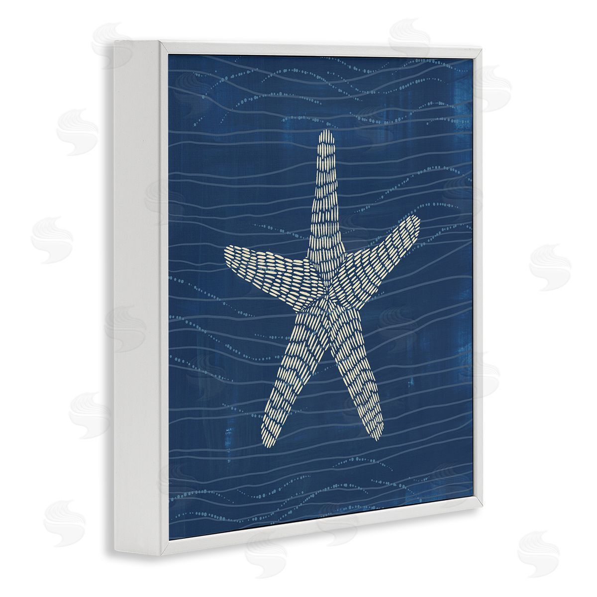 Starfish on Blue White Frame Print Wall Art, Home Decor by Jetty Home, LLC