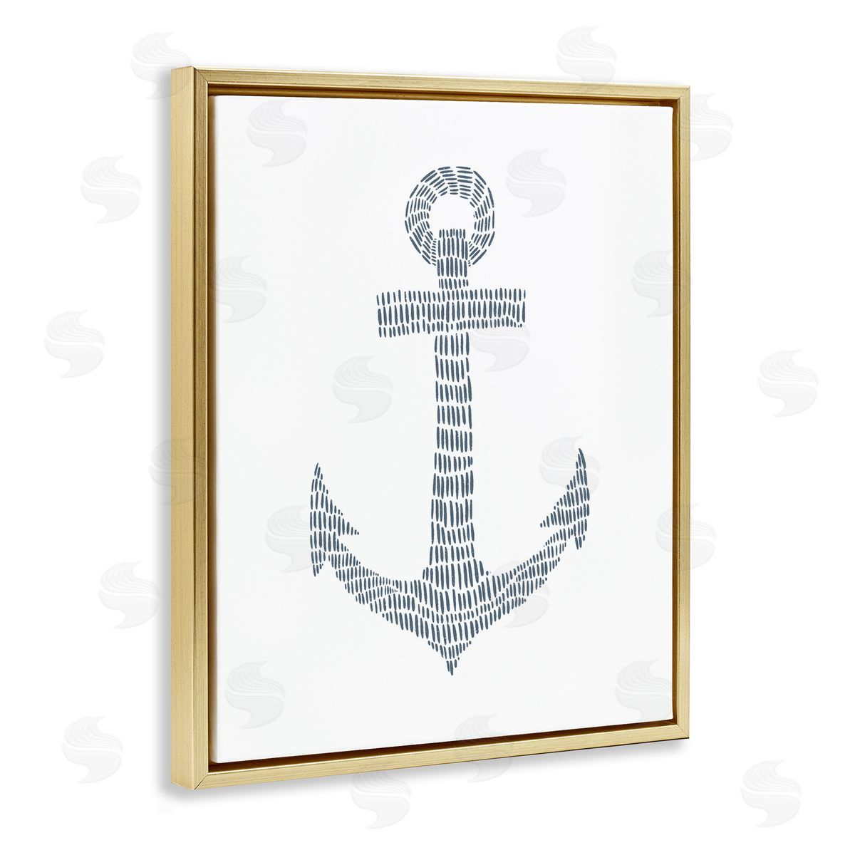 Minimal Nautical Anchor Gold Floating Frame Canvas Wall Art, Home Decor by Jetty Home, LLC