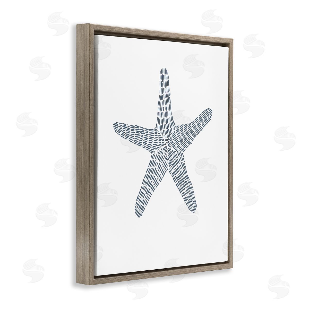 Minimal Starfish on White Brown Floating Frame Canvas Wall Art, Home Decor by Jetty Home, LLC