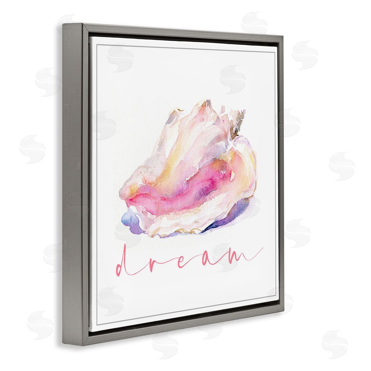 John Keeling Conch Dream Phrase Gray Floating Frame Canvas Wall Art Print