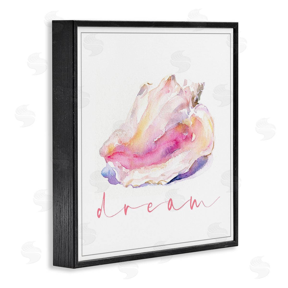 John Keeling Conch Dream Phrase Black Framed Giclee Wall Art Print