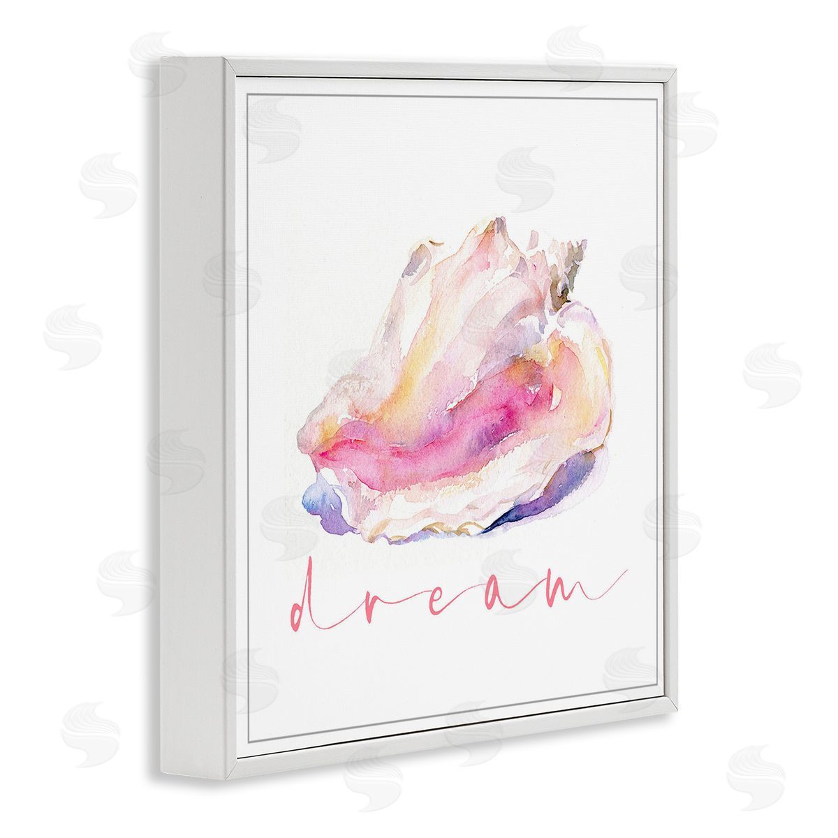 John Keeling Conch Dream Phrase White Framed Giclee Wall Art Print