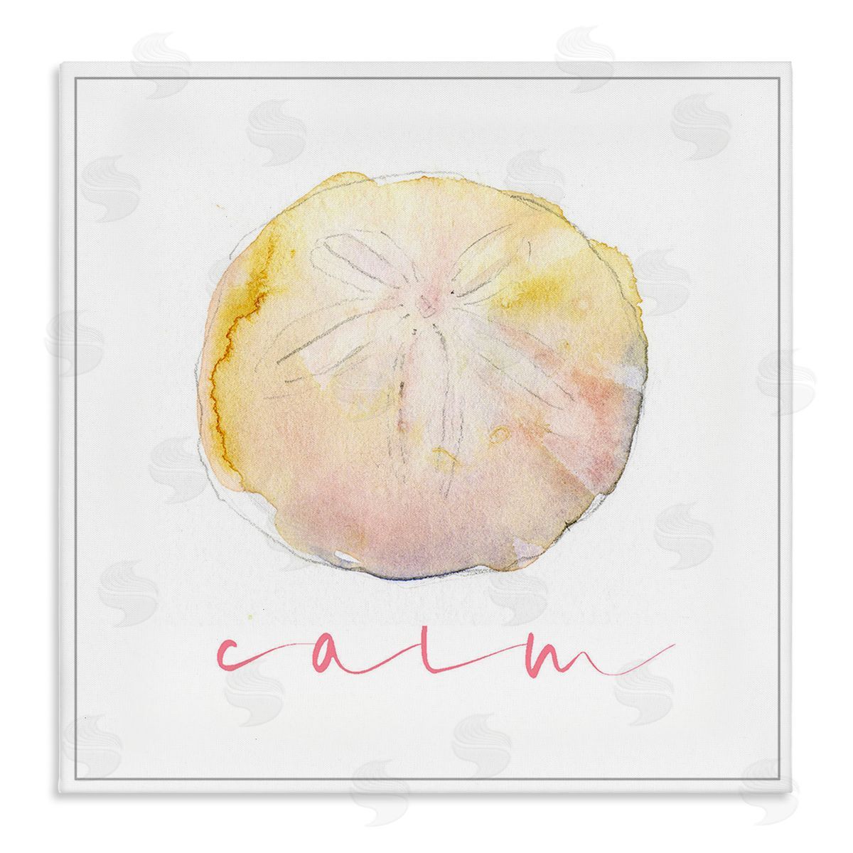 John Keeling Sand Dollar Calm Phrase Canvas Wall Art Print