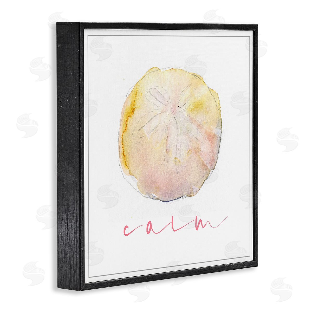 John Keeling Sand Dollar Calm Phrase Black Framed Giclee Wall Art Print