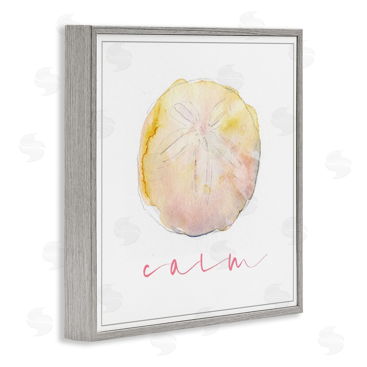 John Keeling Sand Dollar Calm Phrase Gray Framed Giclee Wall Art Print
