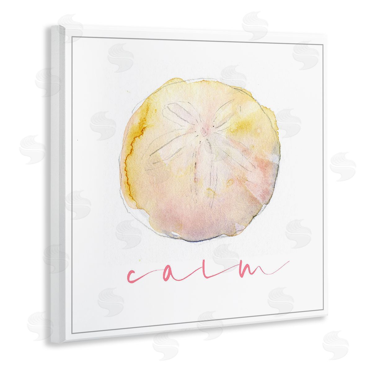 John Keeling Sand Dollar Calm Phrase Wooden Wall Plaque Art Print