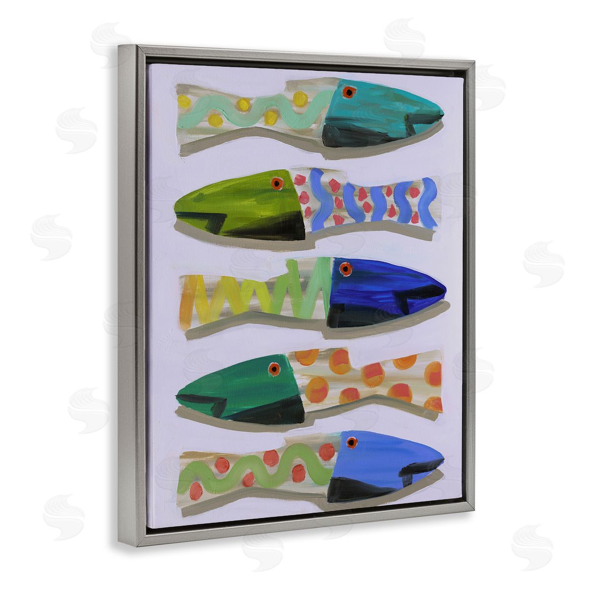 Wooden Fish Designs Grey Floating Frame Canvas Wall Art, Home Decor by Jenny Westenhofer