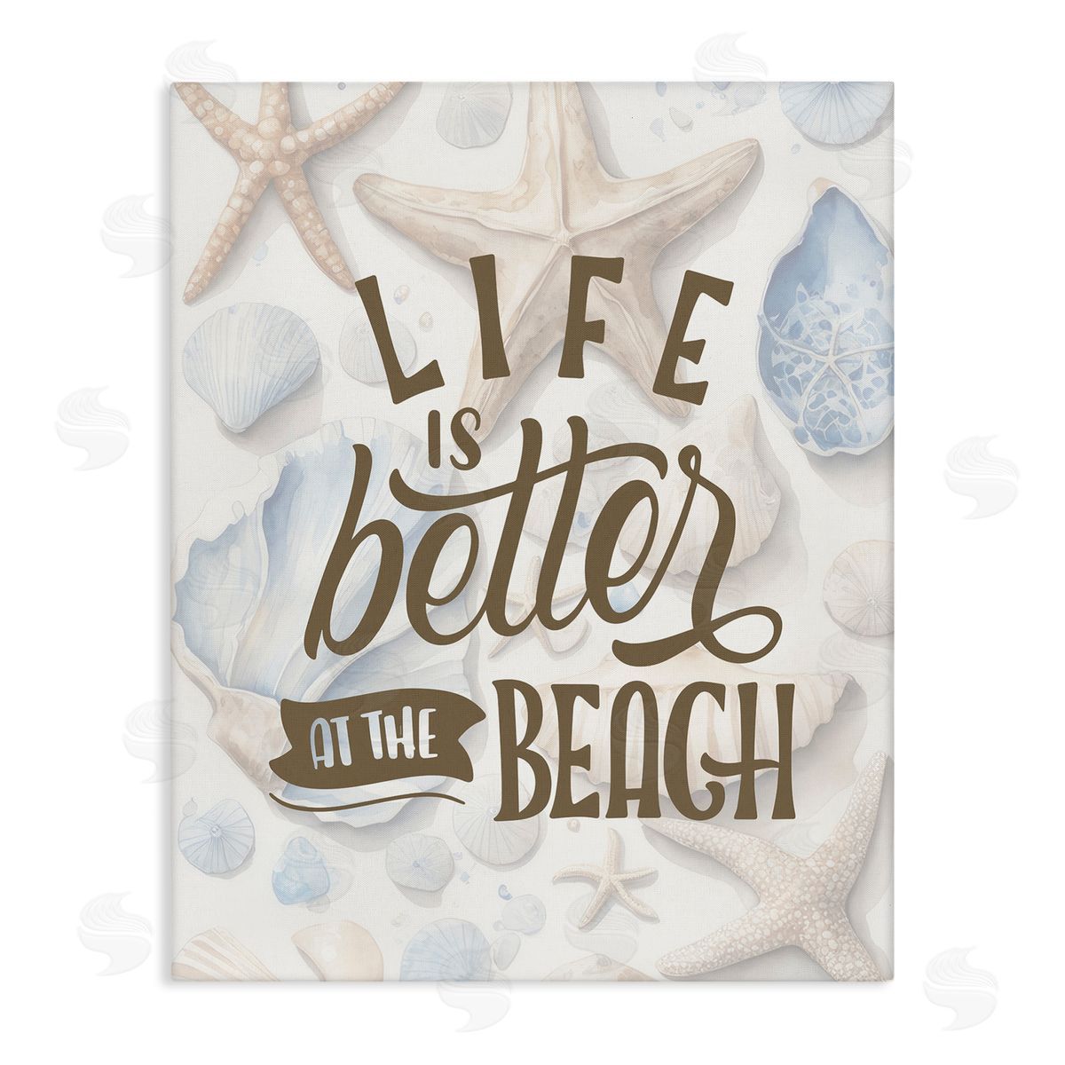 Patterned Beach Phrase Canvas Wall Art, Home Decor by Kim Allen