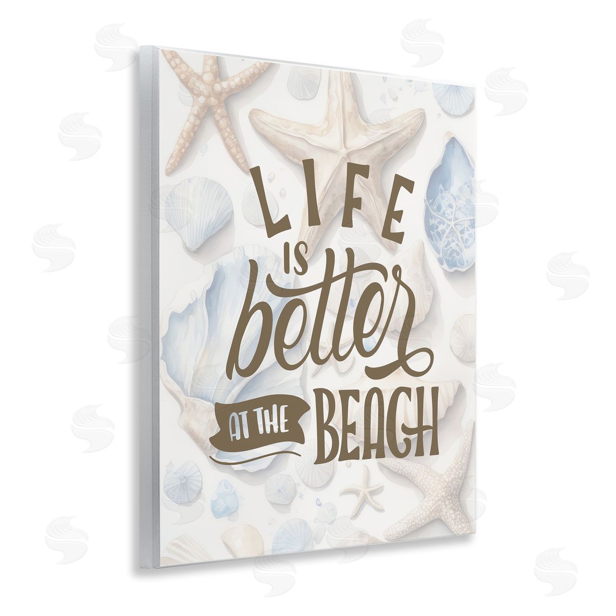 Patterned Beach Phrase Wood Plaque Wall Art, Home Decor by Kim Allen