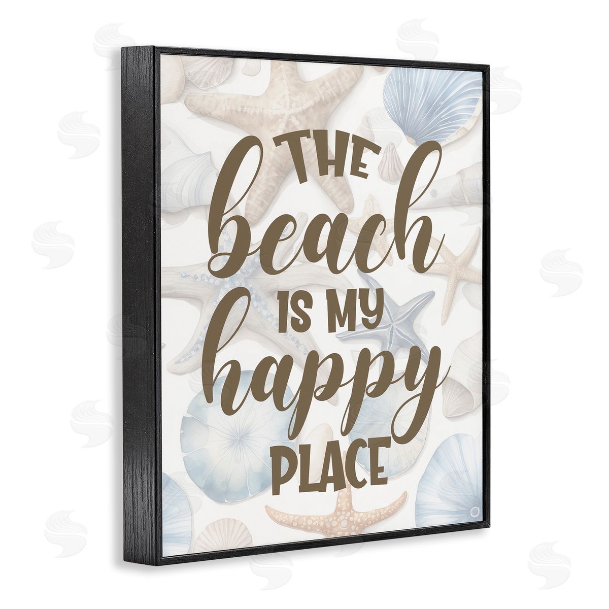 Beach Happy Place Black Frame Print Wall Art, Home Decor by Kim Allen