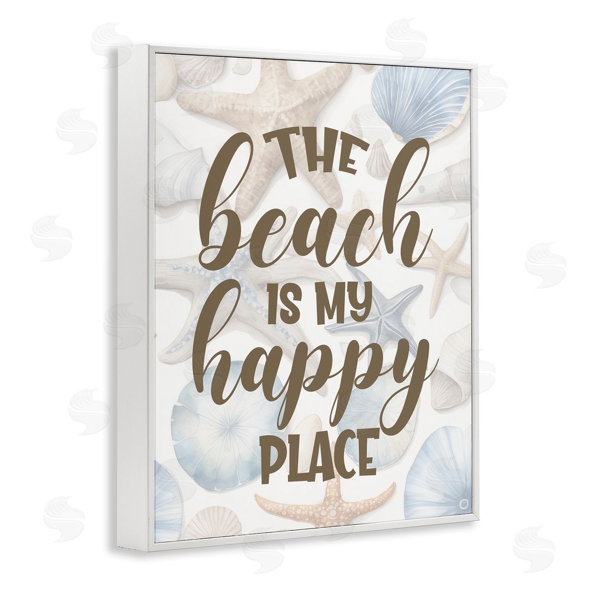 Beach Happy Place White Frame Print Wall Art, Home Decor by Kim Allen