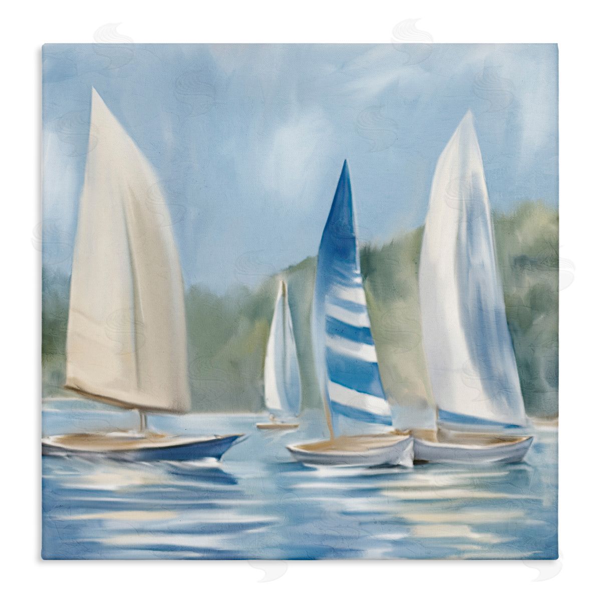 Sailboat Day Painting Canvas Wall Art, Home Decor by Kim Allen