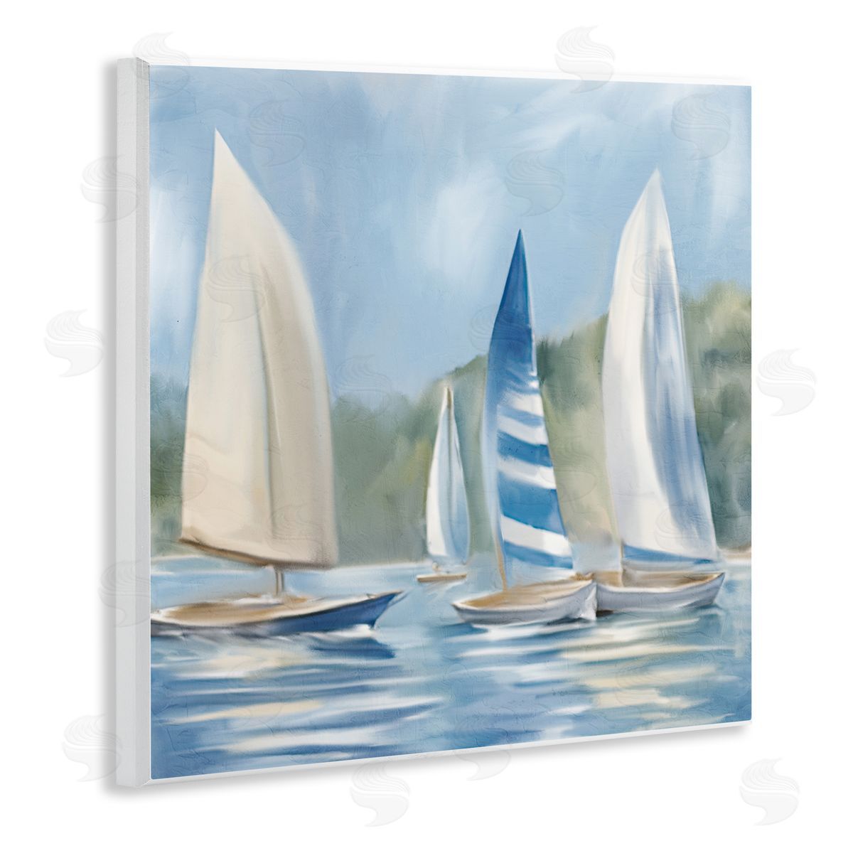 Sailboat Day Painting Wood Plaque Wall Art, Home Decor by Kim Allen