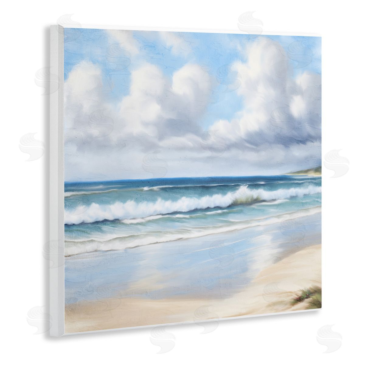 Sand Walk Ocean Waves Wood Plaque Wall Art, Home Decor by Kim Allen