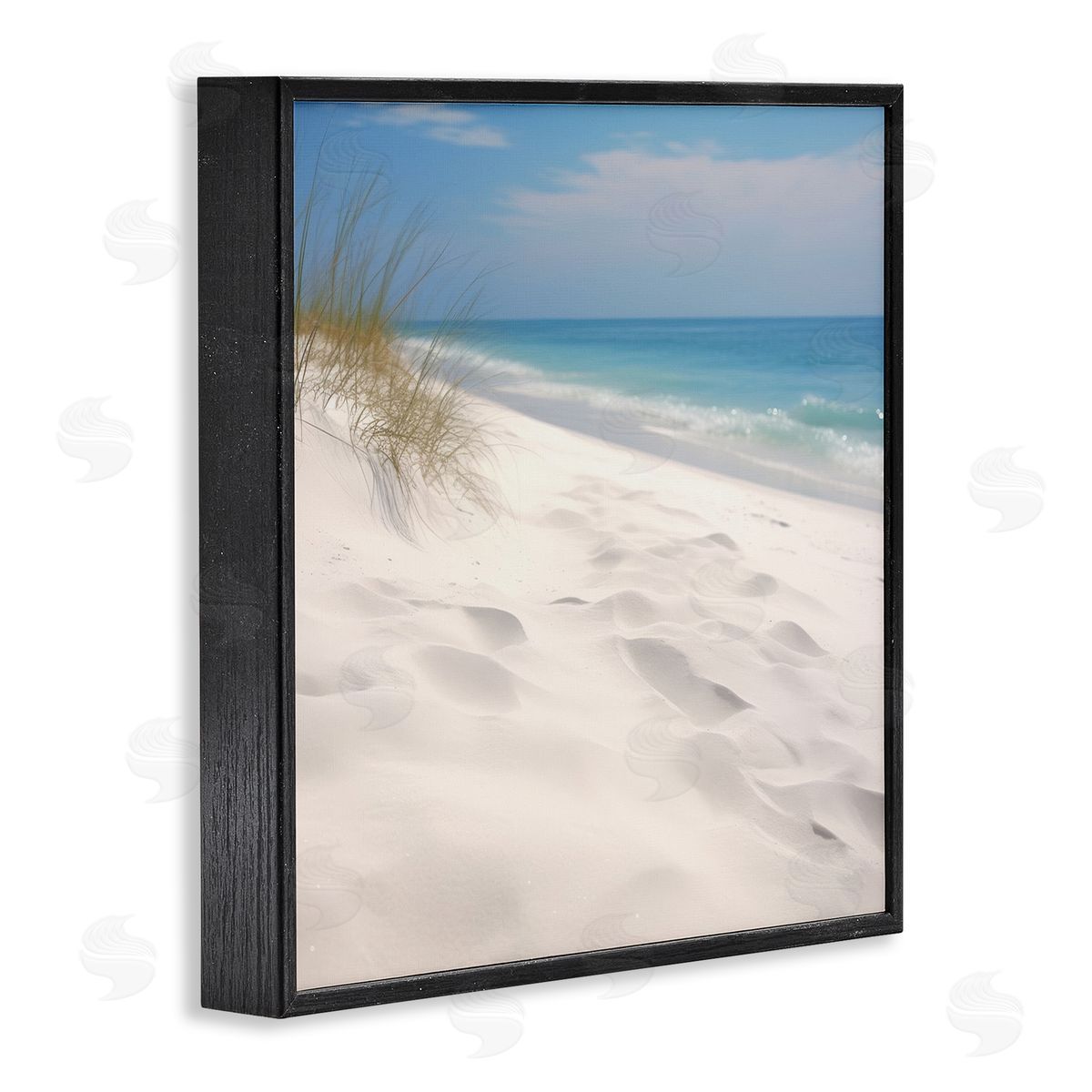 Seabreeze Sandy Footprints Black Frame Print Wall Art, Home Decor by Lazar Studio
