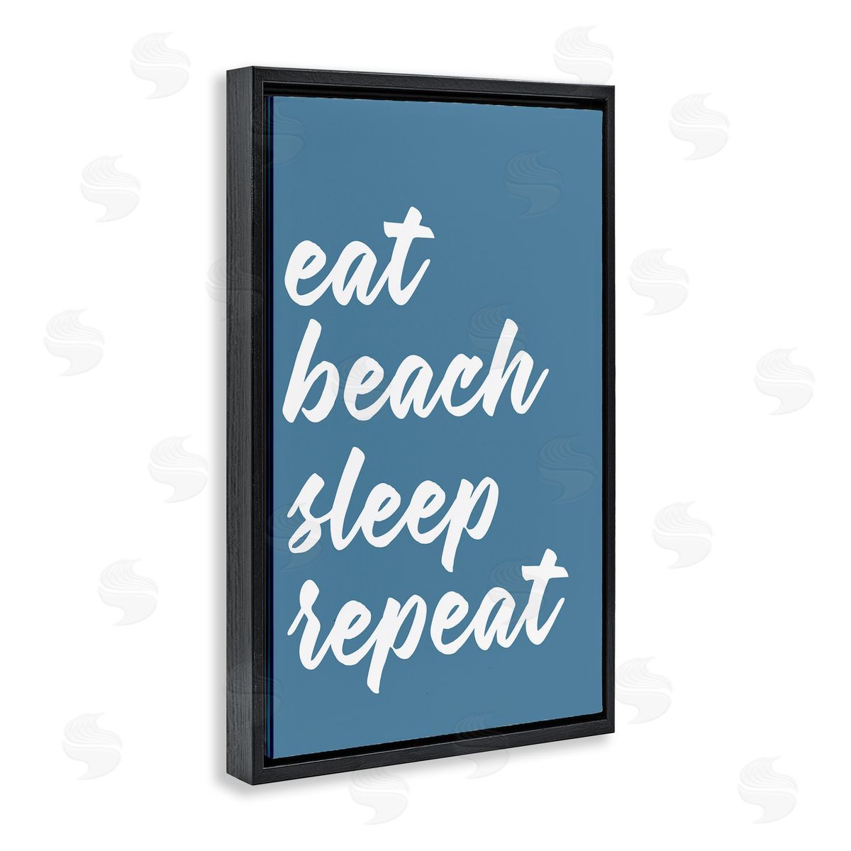 Beach Repeat List Black Floating Frame Canvas Wall Art, Home Decor by Lettered and Lined