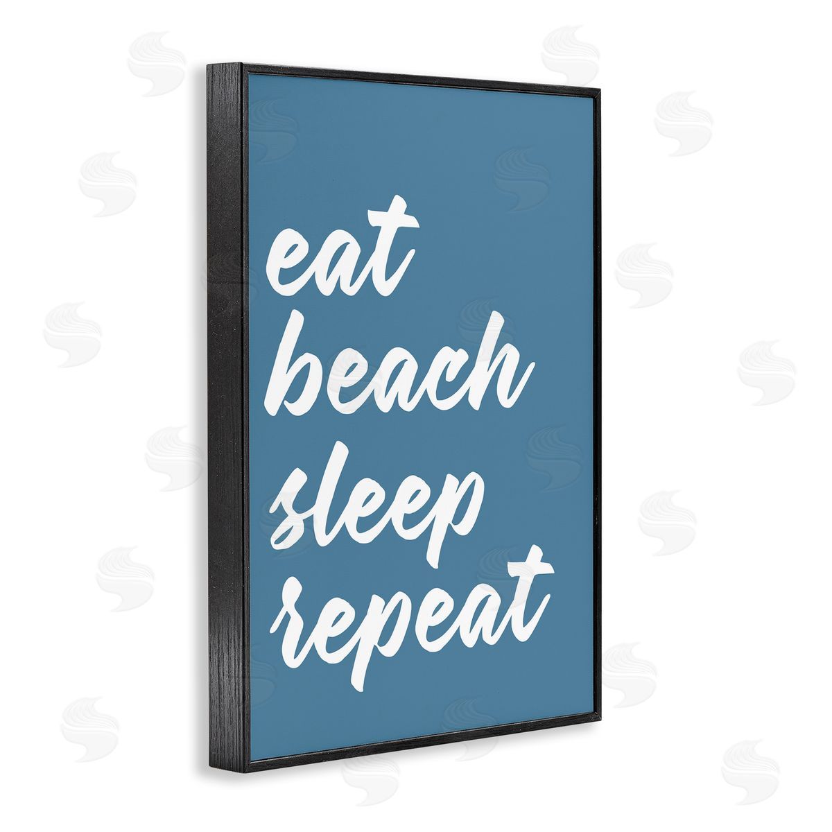 Beach Repeat List Black Frame Print Wall Art, Home Decor by Lettered and Lined