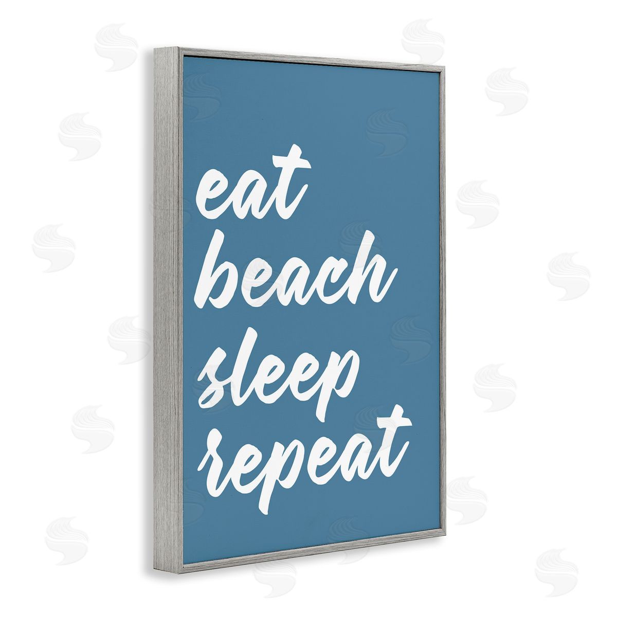 Beach Repeat List Grey Frame Print Wall Art, Home Decor by Lettered and Lined