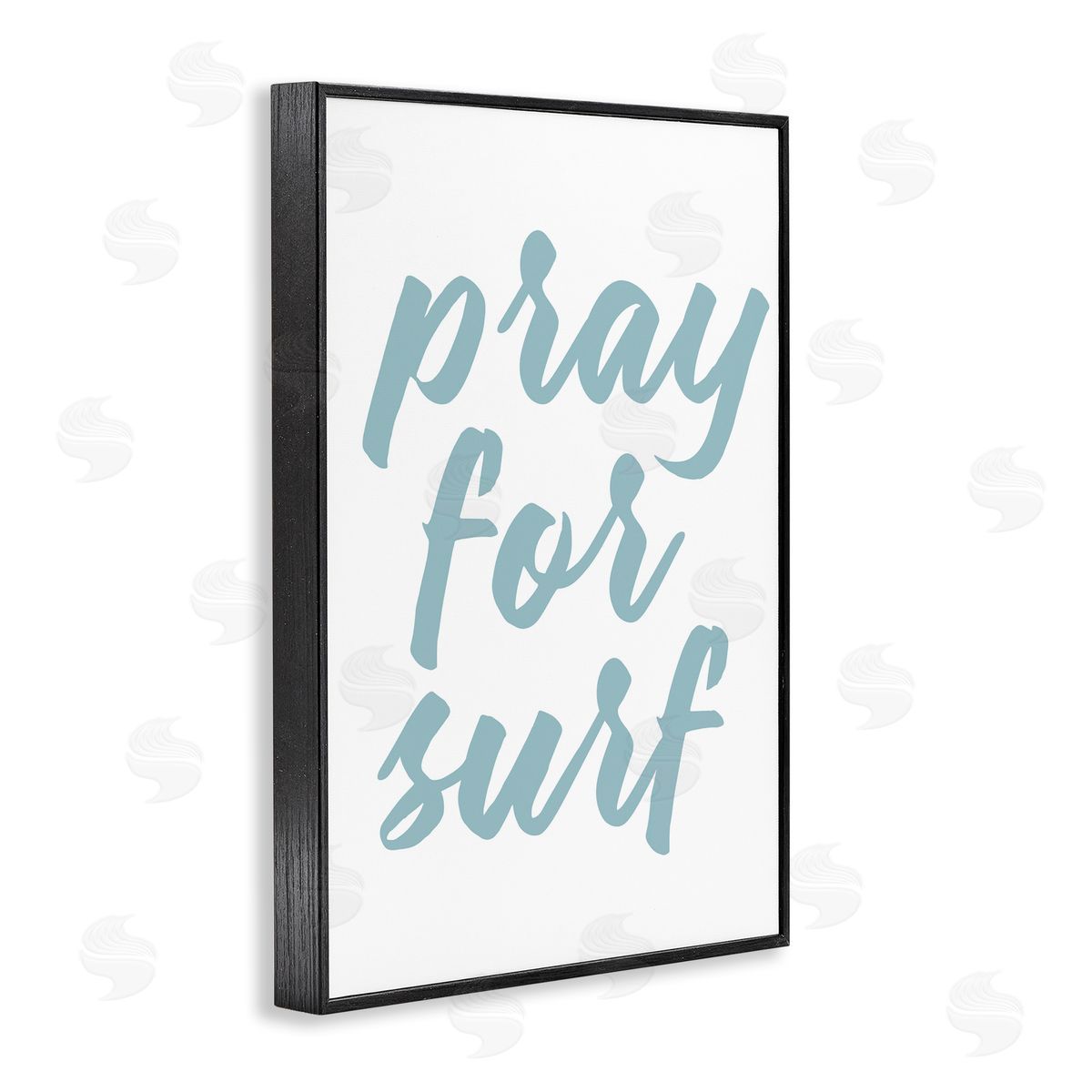 Pray For Surf Black Frame Print Wall Art, Home Decor by Lettered and Lined