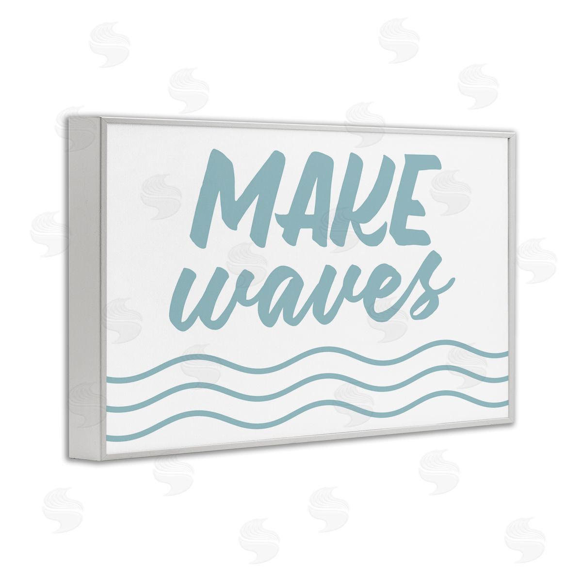 Make Waves on White White Frame Print Wall Art, Home Decor by Lettered and Lined