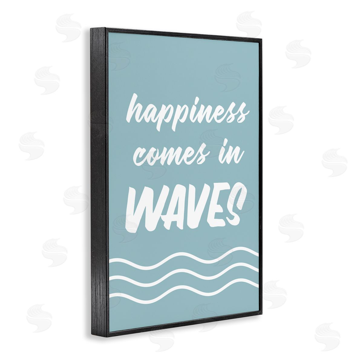 Happiness In Waves Black Frame Print Wall Art, Home Decor by Lettered and Lined