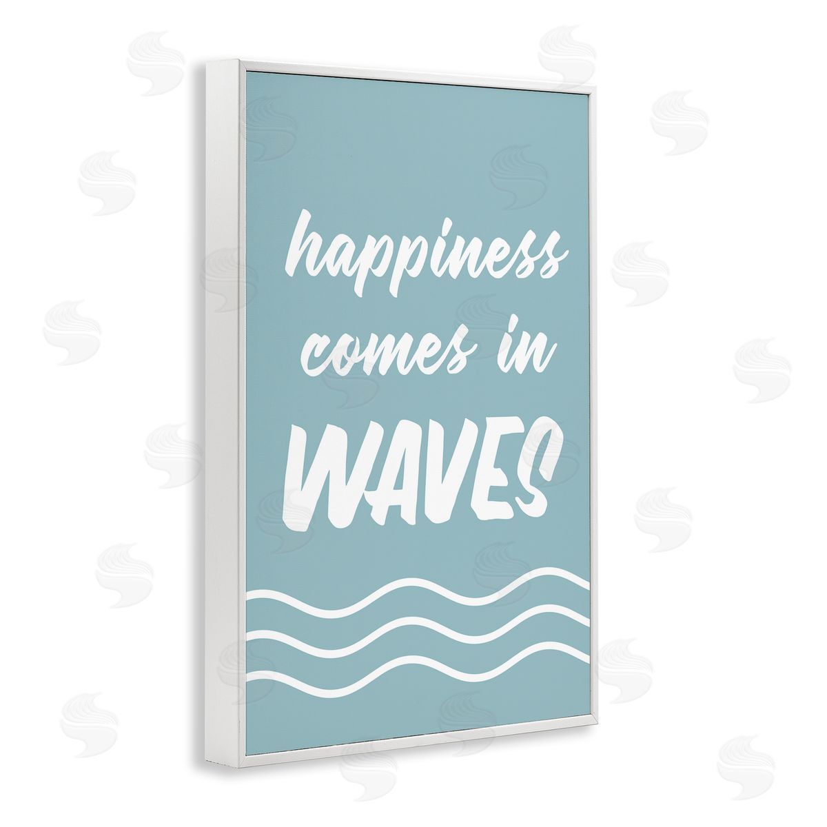 Happiness In Waves White Frame Print Wall Art, Home Decor by Lettered and Lined