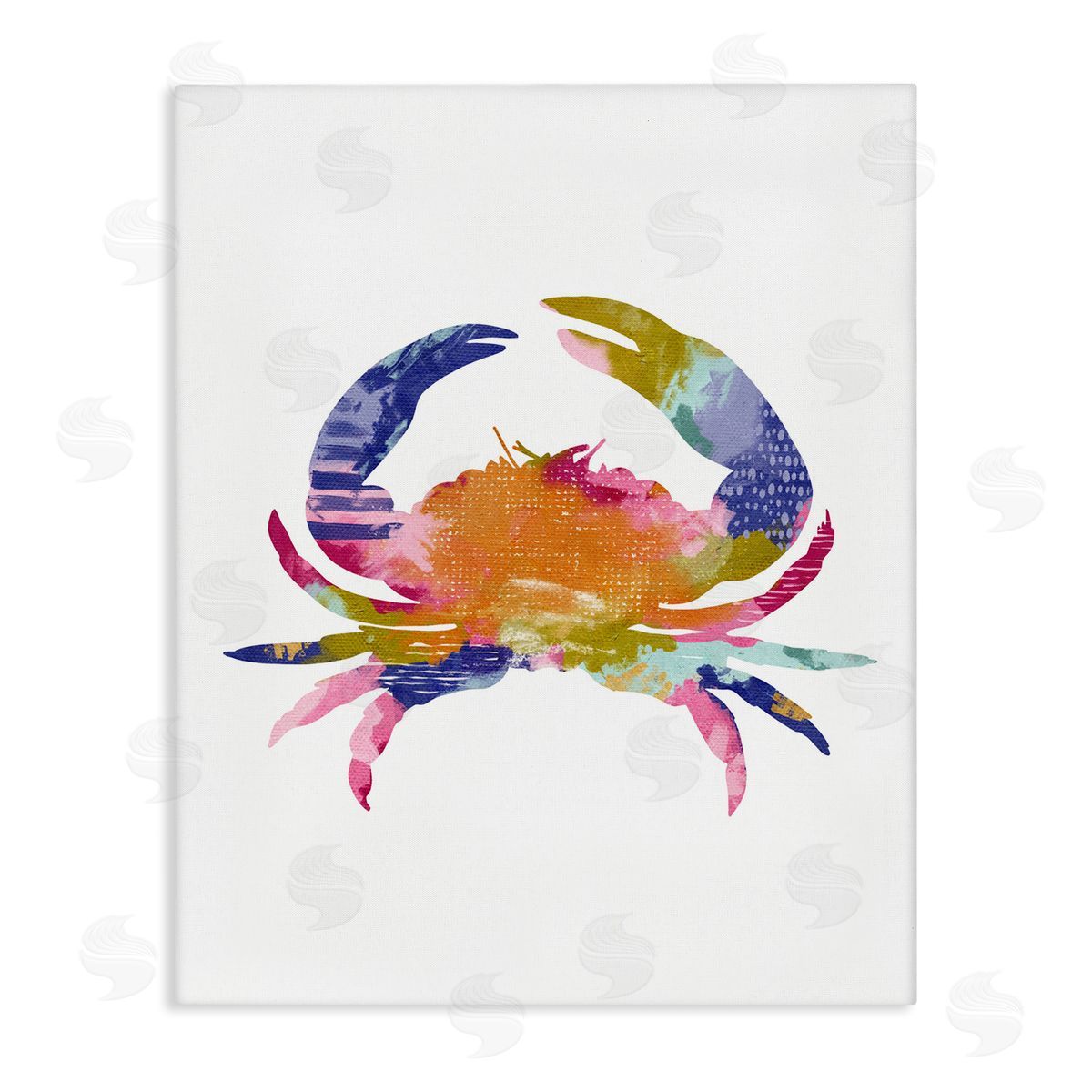 Patterned Crab Impression Canvas Wall Art, Home Decor by Lisa Nohren