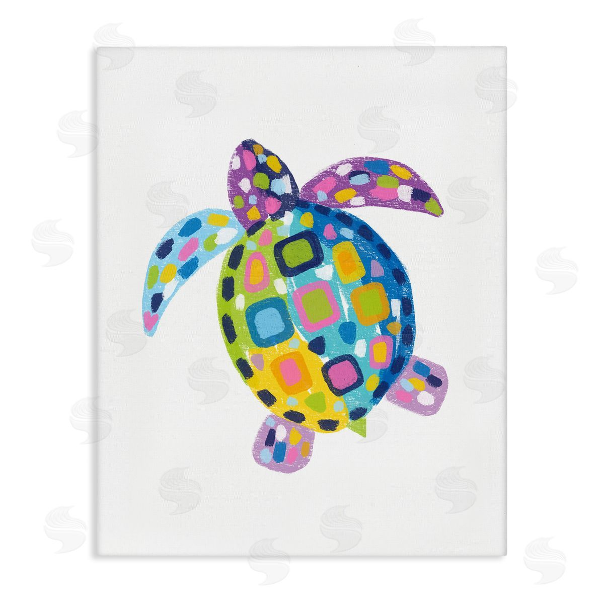 Mosaic Patterned Turtle Canvas Wall Art, Home Decor by Lisa Nohren