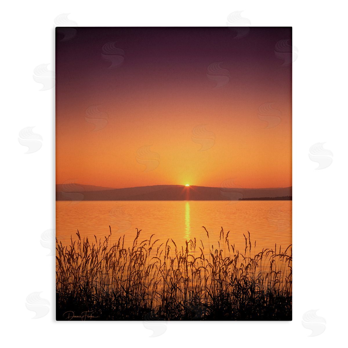 Deep Orange Sunset Canvas Wall Art, Home Decor by Dennis Frates