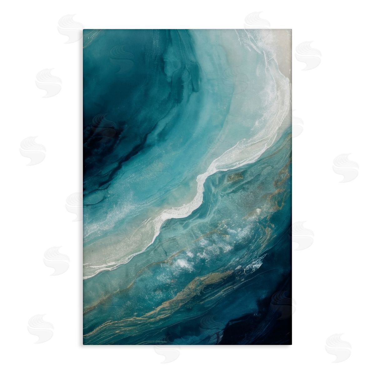 Splashing Marine Currents Canvas Wall Art, Home Decor by Denise Dundon