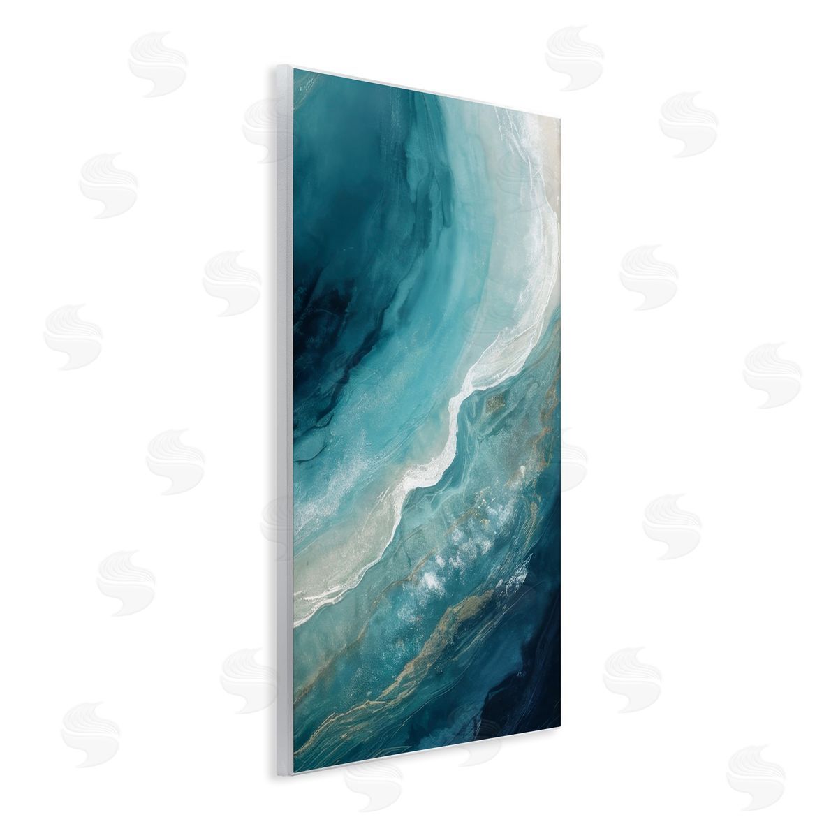 Splashing Marine Currents Wood Plaque Wall Art, Home Decor by Denise Dundon