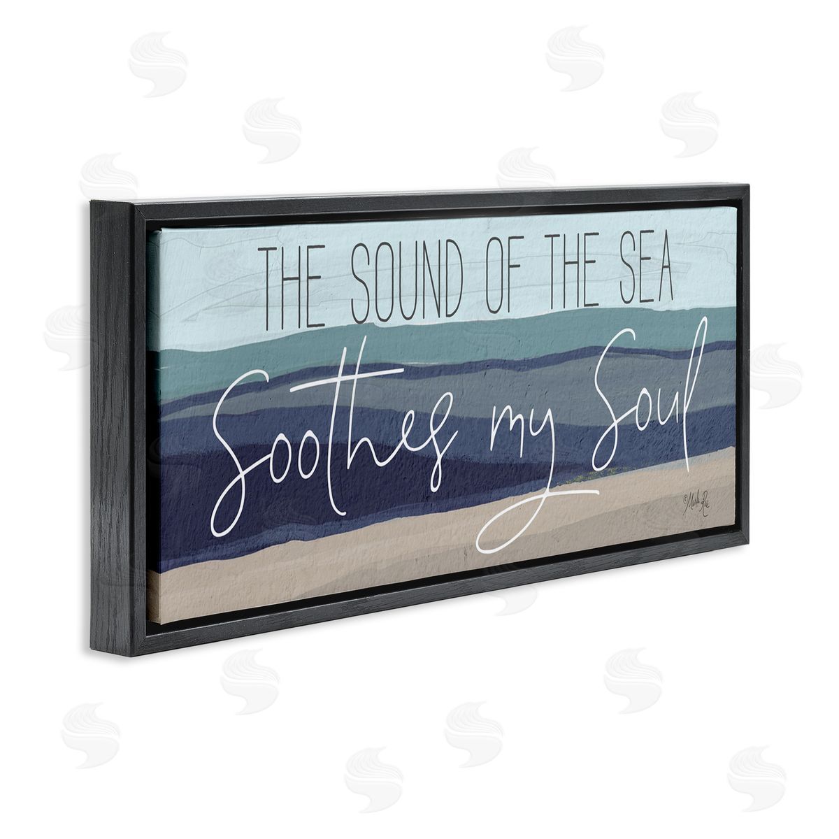 Sound Of The Sea Black Floating Frame Canvas Wall Art, Home Decor by Marla Rae