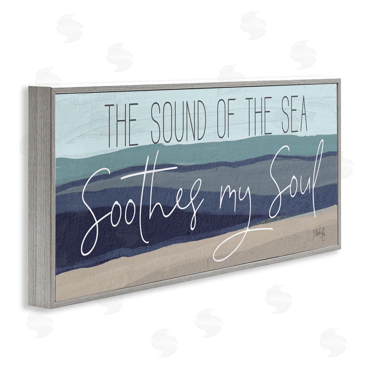 Sound Of The Sea Grey Frame Print Wall Art, Home Decor by Marla Rae