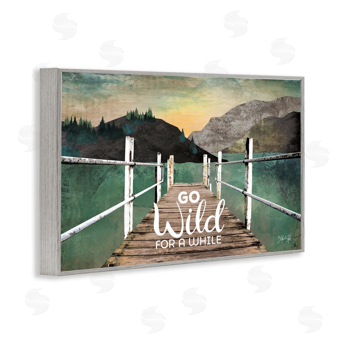 Go Wild Rustic Phrase Grey Frame Print Wall Art, Home Decor by Marla Rae