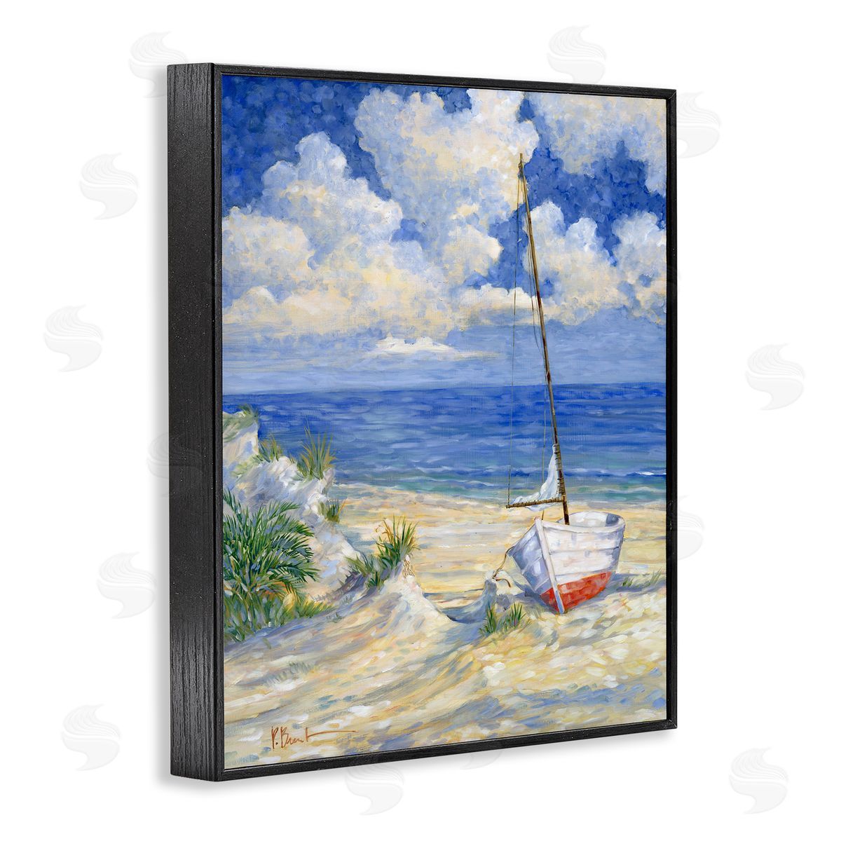 Costa Del Sol View Black Frame Print Wall Art, Home Decor by Paul Brent