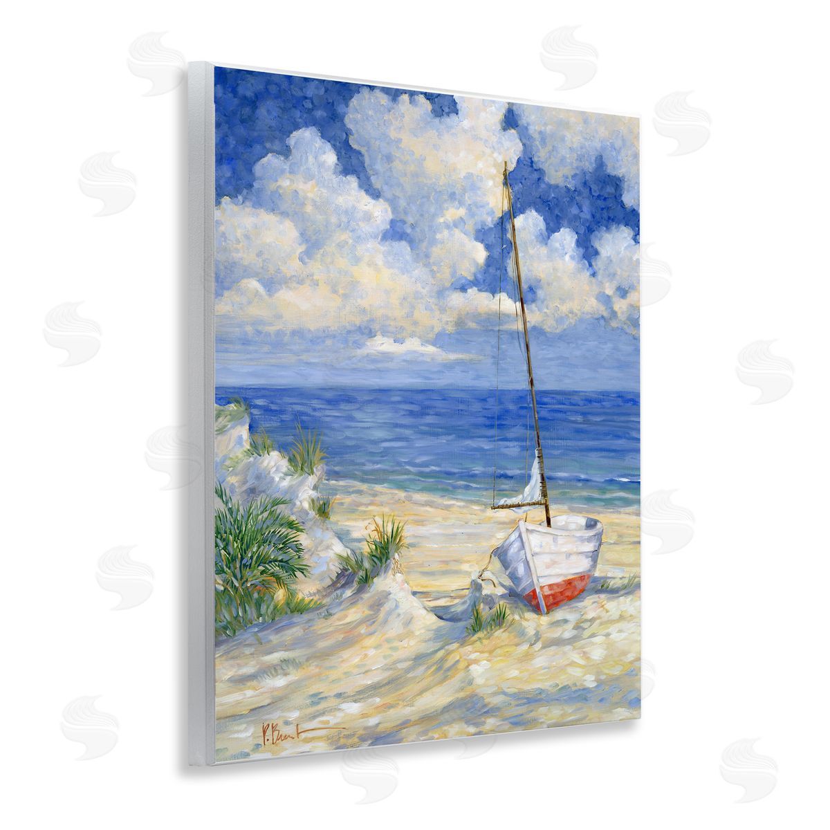 Costa Del Sol View Wood Plaque Wall Art, Home Decor by Paul Brent