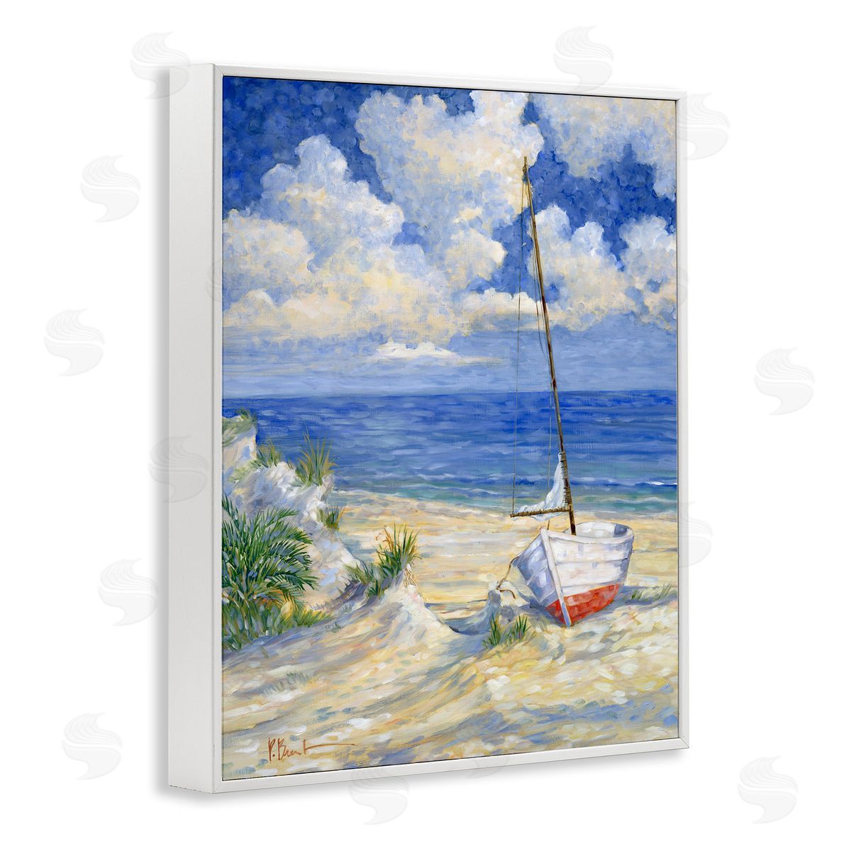Costa Del Sol View White Frame Print Wall Art, Home Decor by Paul Brent