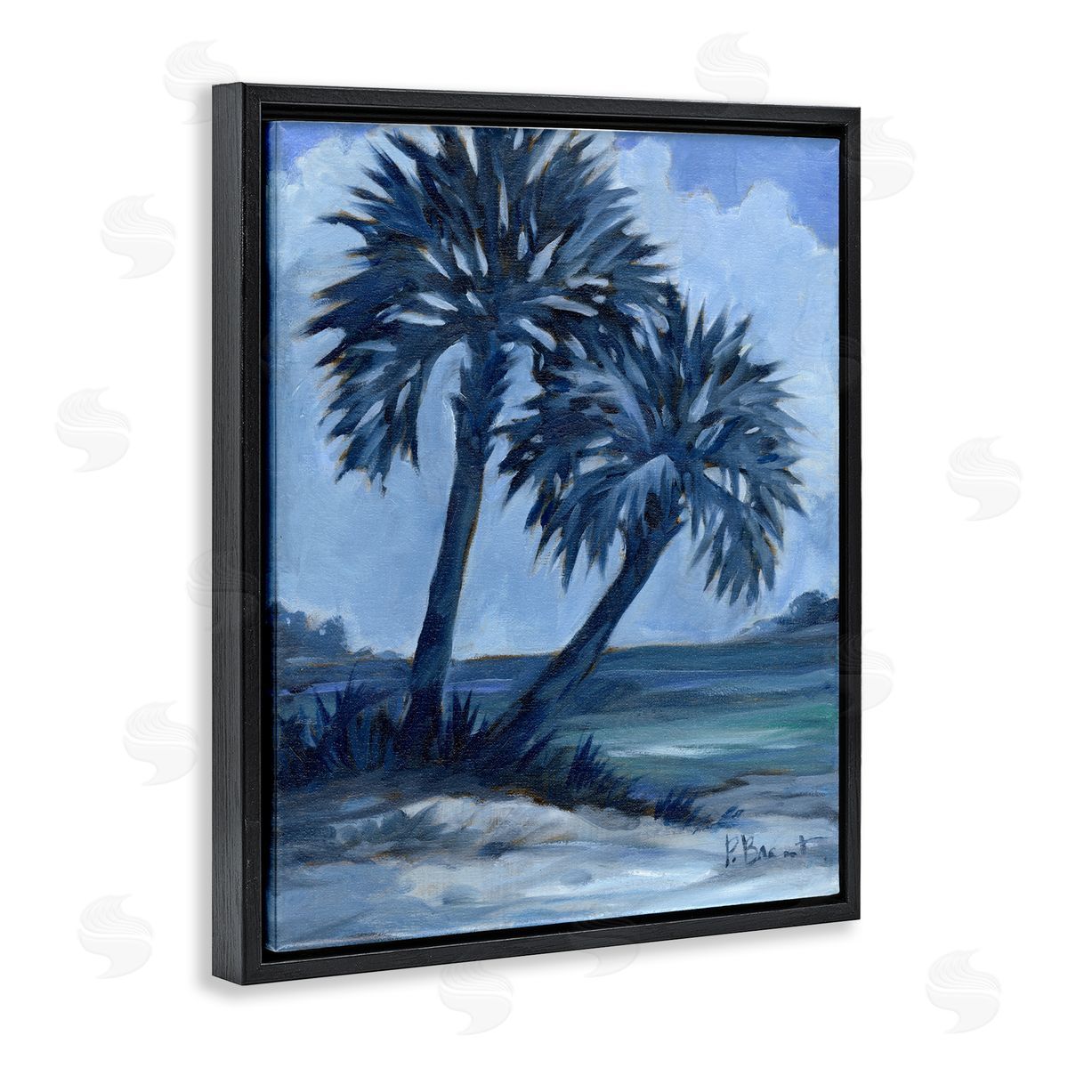 Paul Brent Impressions Of Palms Black Floating Frame Canvas Wall Art Print