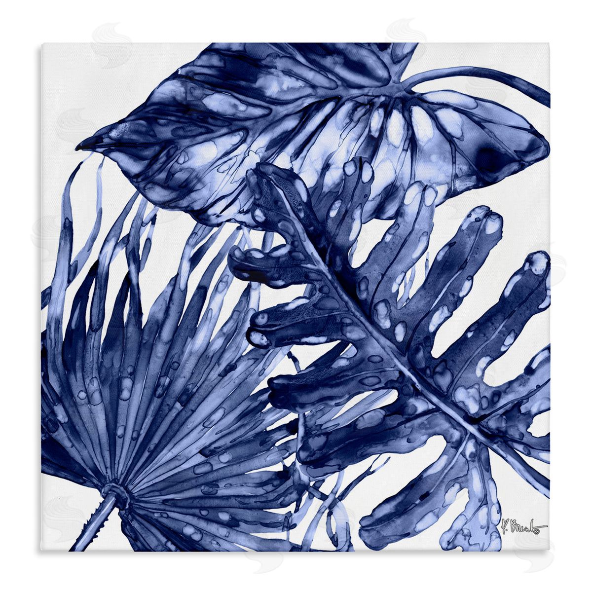Hued Palm Fronds Canvas Wall Art, Home Decor by Paul Brent