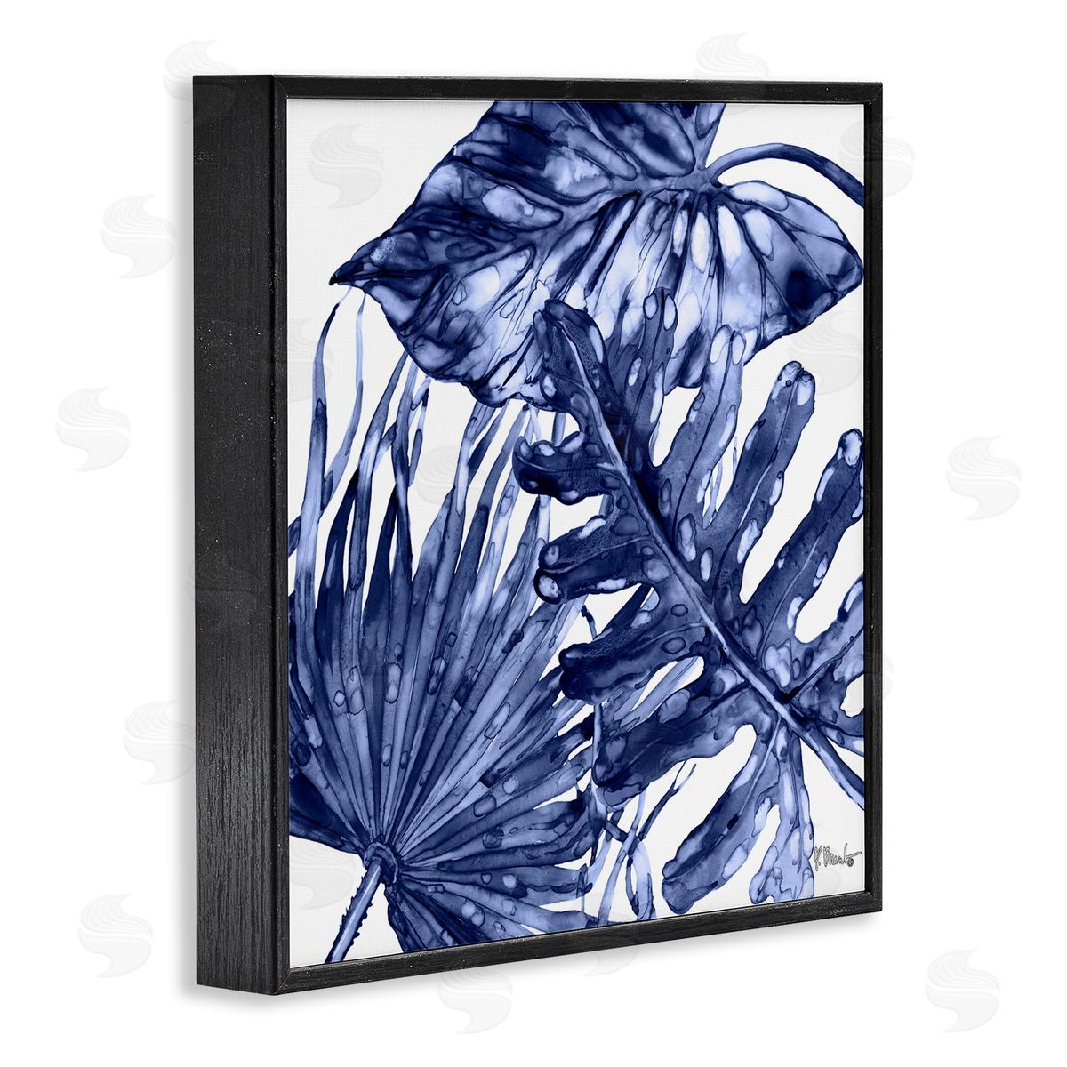 Hued Palm Fronds Black Frame Print Wall Art, Home Decor by Paul Brent