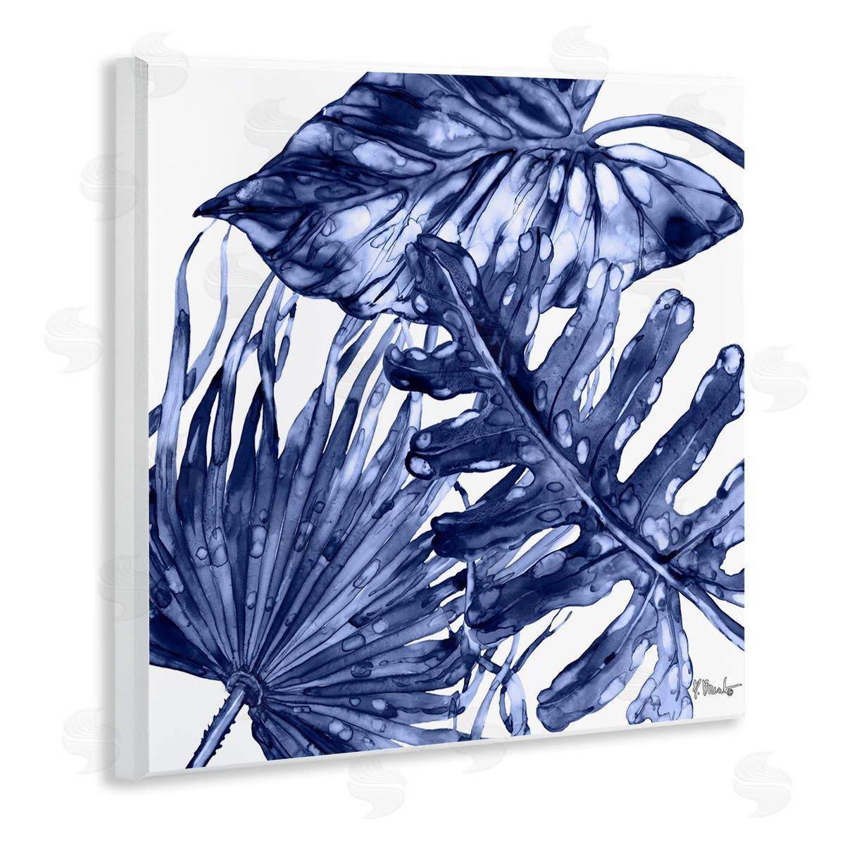 Hued Palm Fronds Wood Plaque Wall Art, Home Decor by Paul Brent