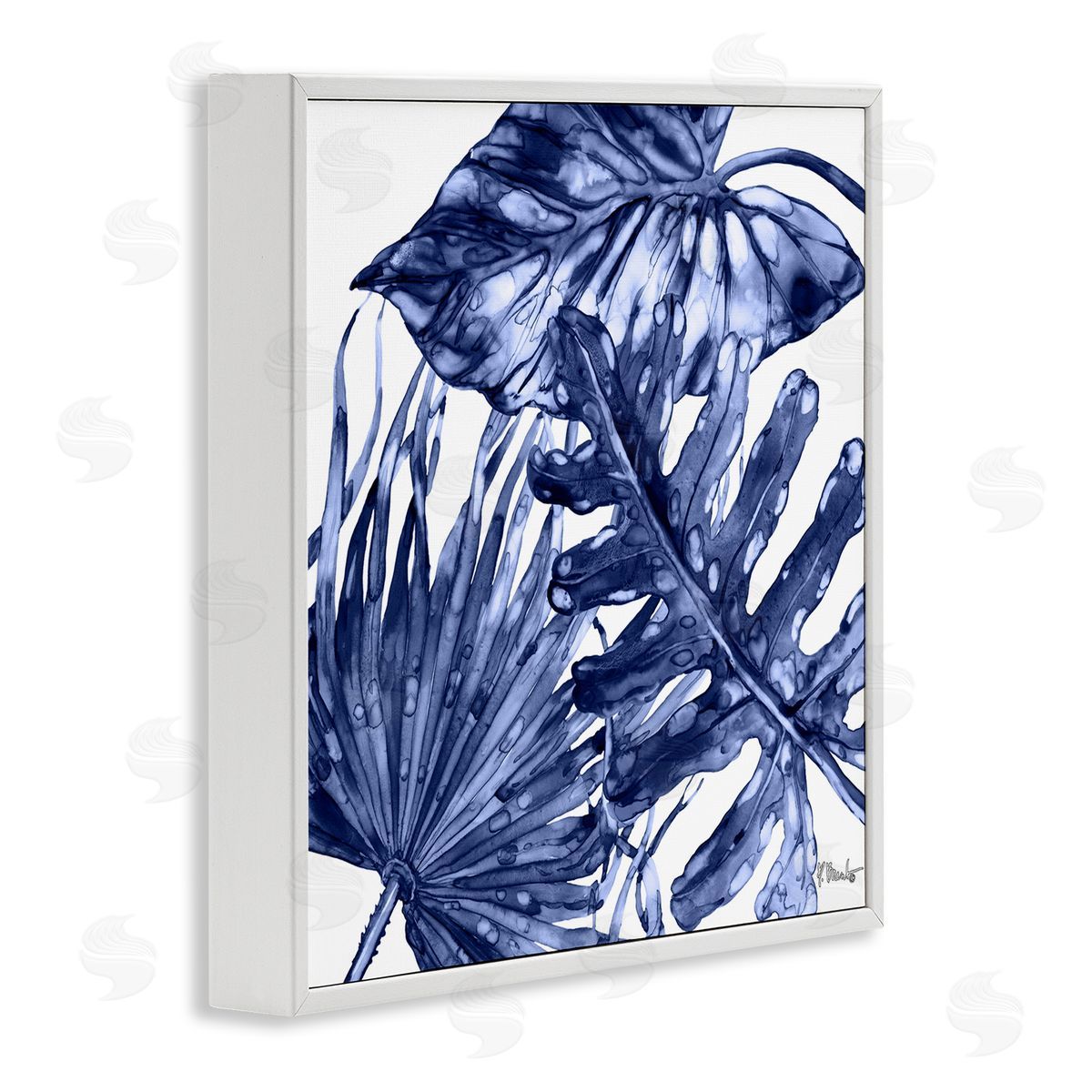Hued Palm Fronds White Frame Print Wall Art, Home Decor by Paul Brent