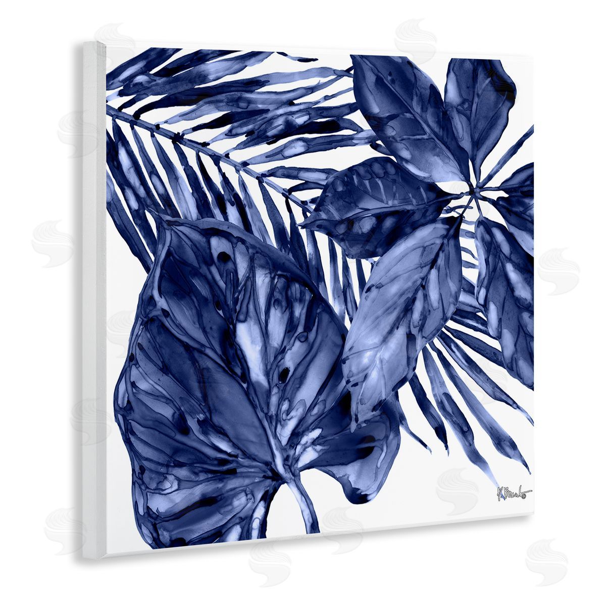 Hued Plant Fronds Wood Plaque Wall Art, Home Decor by Paul Brent