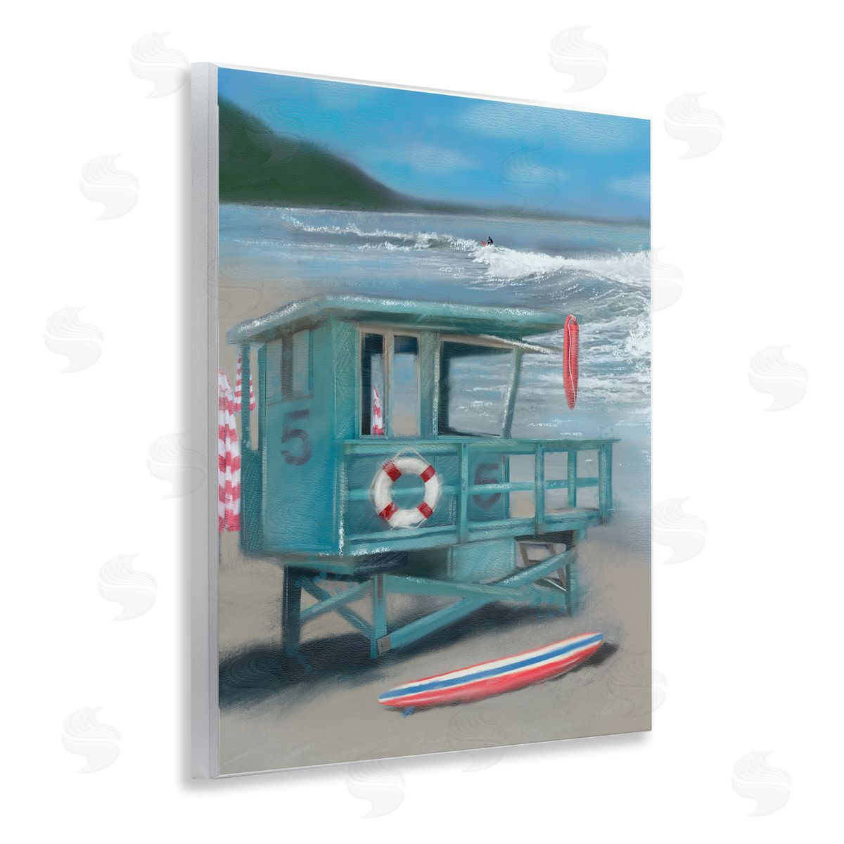 Lifeguard Stand on Shore Wood Plaque Wall Art, Home Decor by Matthew Piotrowicz